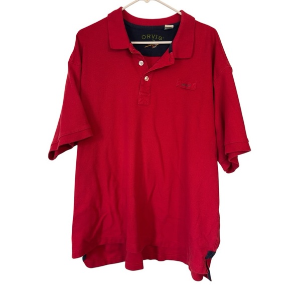 🌹Orvis Fly Fishing Red Polo Shirt - Picture 1 of 4